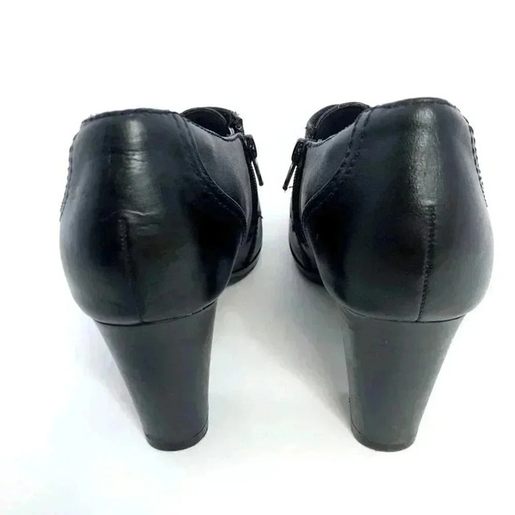 Clarks Black Leather Heeled Mule With Buckle Women's Size 10 Heels - Picture 5 of 11